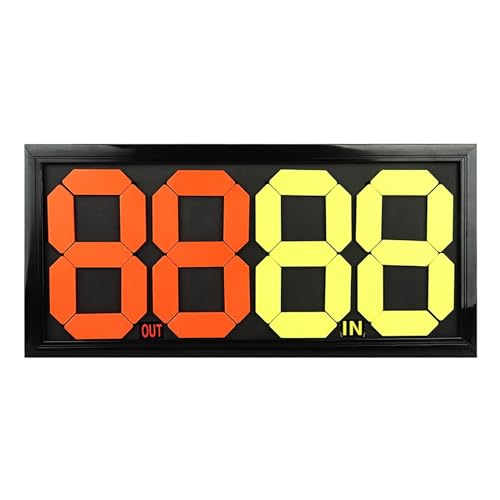 Tarjeta manual de sustitución para fútbol, de 2 o 4 dígitos, diseño abatible, pantalla fluorescente de doble cara, función de sustitución y marcador