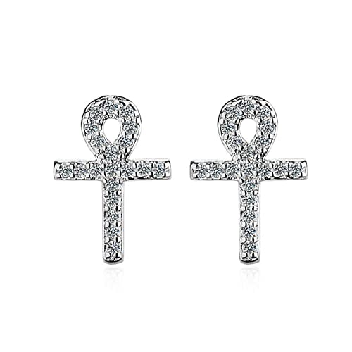 Boucles d'oreilles argent 925 clé en zircon brillant pour femme