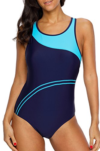 beautyin Sport Bathing Suit for Women Practice Swimsuit Pro Athleta Swimwear XL Blue