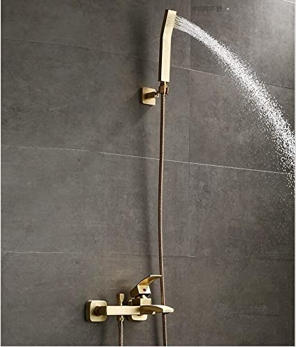 Robinet de douche en laiton brossé or luxueux et durable pour salle de bain
