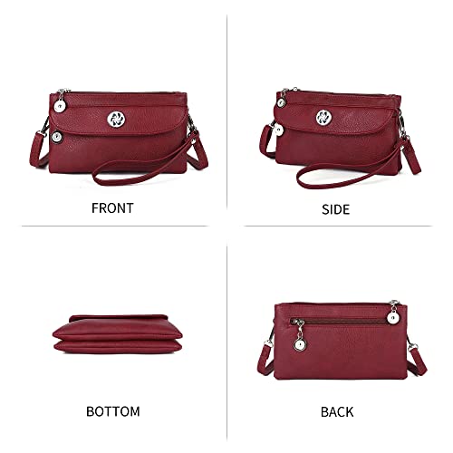 Image of Angel Kiss Crossbody Bags Small Purses for Women Vegan Leather Cell Phone Wallet Purse with Wristlet Strap