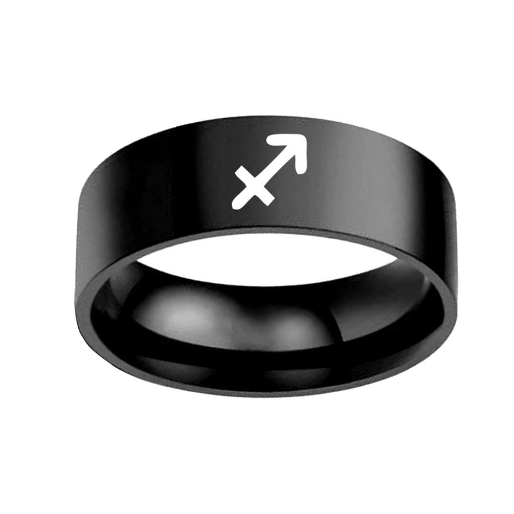 Unisex 12 Zodiac Sign Statement Ring