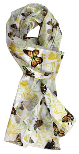 Image of Ted and Jack - Spring Garden Helper Print Silk Feel in White ad Gold Butterflies