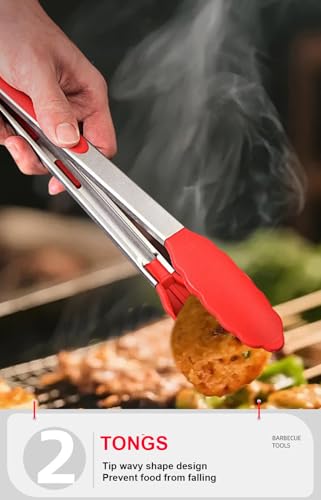 Set de herramientas para parrilla BBQ acero inoxidable 4 pzas miniatura 3
