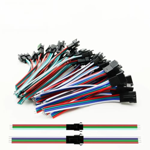 Conector de 3 pines para tiras WS2812B y WS2811, pack de 10 parejas de cables extendidos 3