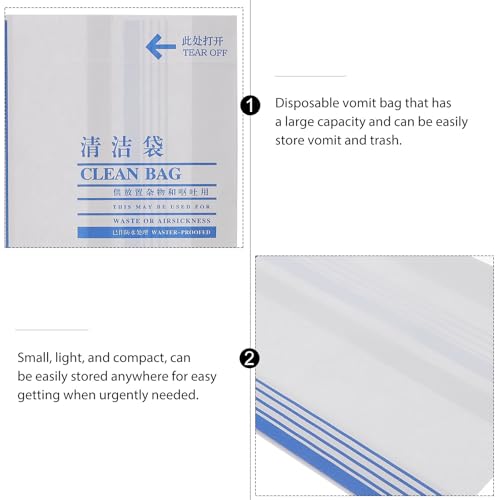Bolsas para vómitos de papel blanco contra el mareo en el coche, pack de 100 de gran capacidad 6