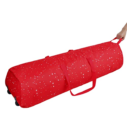 Surblue Christmas Tree Storage Bag - Fits Up To 6 Ft. Tall Artificial Disassembled Trees, Durable Handles & Sleek Dual Zipper - Premium Large Holiday Xmas Bag Made Of Tear Proof 600D Oxford (Red) #TOP1
