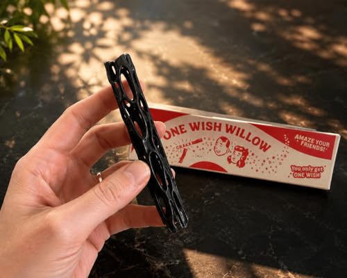 Image of One Wish Willow Magic Wish Stick Toy Prop with Collector Gift Box | Novelty Fantasy Wand Accessory | Display Piece, Obsession Movie Party Prop & Gift Item | Black