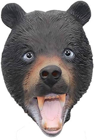 MOKRY PARTYWild Bear Animal Mask Head Mask for Halloween Costume Party Cosplay (Black Bear)