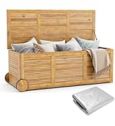 Cassapanca Da Esterno In Legno Massello 178L HOMASIS - 120x45x45 Cm - Foto 3