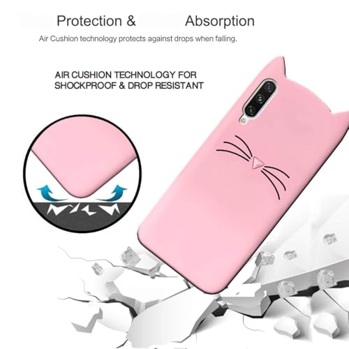 Image of COVERBLACK Coloured 3D Cat Soft Silicone Girls Back Case Cover for OnePlus Nord CE 2 5G - Baby Pink