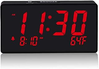Digital Alarm Clock with Simple Operation, Adjustable Alarm Volume, Full Range Brightness Dimmer
