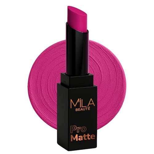 Image of Mila Beaute Pro Matte Lipstick | Highly Pigmented & Long lasting | Semi Matte Finish | Light Weight Lipstick | Single Swipe Application | Luxurious Lip Color | Shade - (Shridevi, 4.2g)