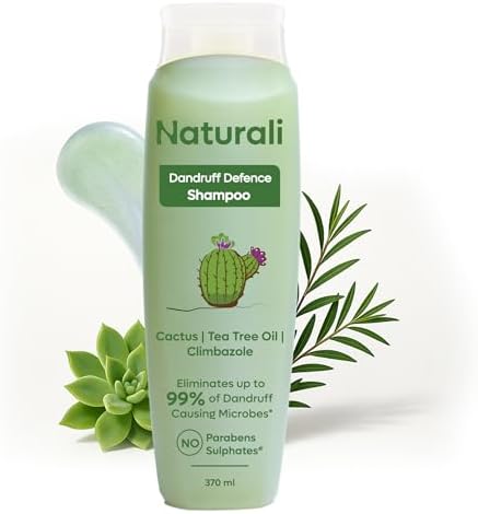 Naturali Australian Tea Tree Non-Drying Dandruff Defence Shampoo 370 ml | Removes Dandruff from Source | Soothes Itching, Irritation | Strong & Smooth Hair | For Men & Women | No Sulphate No Paraben