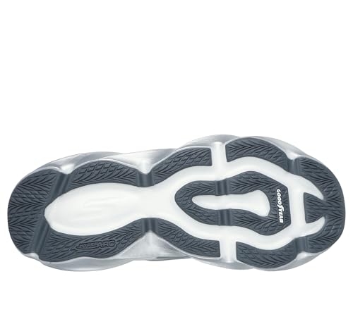 Skechers Aero Burst Chaussures pour Homme, White Textile/Silver Trim, 45.5 EU
