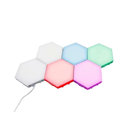 Bright Autism Tap Tap Led Lights (6 Pc) – Touch Sensitive Lights, Visual Stimulation, Tactile and Visual Sensory Tool, Designed for Sensory Motor Aids, Hexagonal Wall Lights