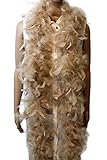 Flydreamfeathers 40 Gram 72' Long, Turkey Chandelle Feather Boa, Dancing Wedding Crafting Party Dress Up, Halloween Costume Decoration (brown color)
