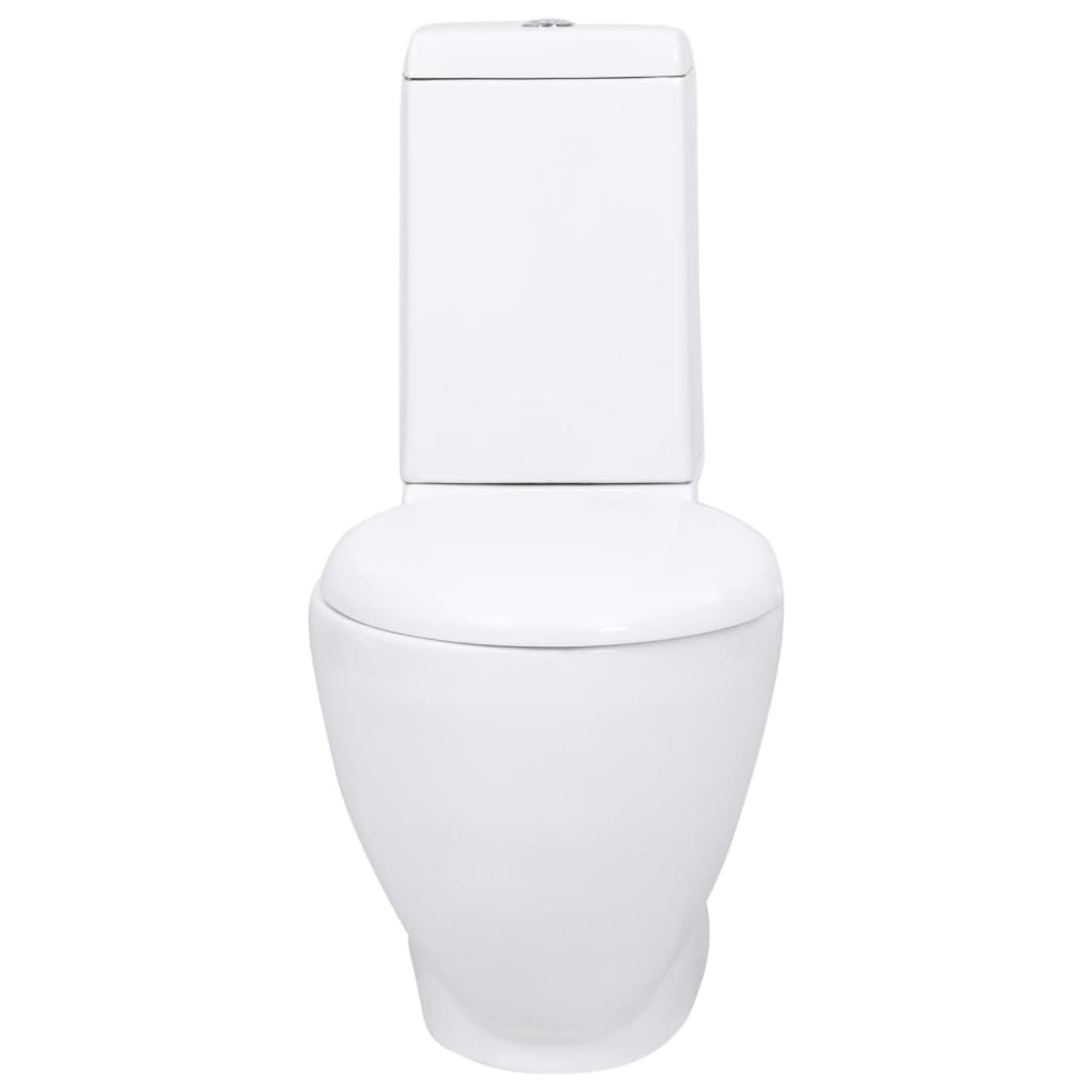WC - Inodoro redondo de cerámica para baño, flujo de agua, color blanco