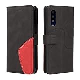 Fatcatparadise Kompatibel mit LG G9 / Velvet / G900 Hülle, Leder PU Brieftasche Handyhülle Flip Hülle Silikon Bumper Schutzhülle Klapphülle. Lederhülle mit Kartenfächern & Standfunktion (Schwarz)