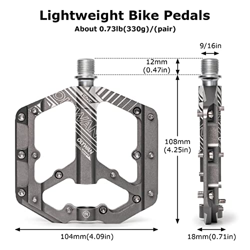 Olywan Mountain Bike Pedals Road Bicycle Pedals Non-Slip Cycling Pedals Flat Platform Pedals 3 Bearings Pedals For Bmx Mtb 9/16 #TOP1