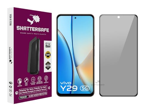 Image of Anti-Spy Privacy Tempered Glass Compatible For Vivo Y29 5G [Pack of 1]. 9H Hardness, Anti-Scratch, Edge-to-Edge Protection With Easy Installation Kit & Case Friendly Fit.
