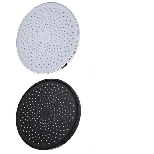 Gettimore Soffione doccia a pioggia da 25,4 cm con ugelli in silicone autopulenti, design anticalcare in ABS per installazione ad angolo regolabile