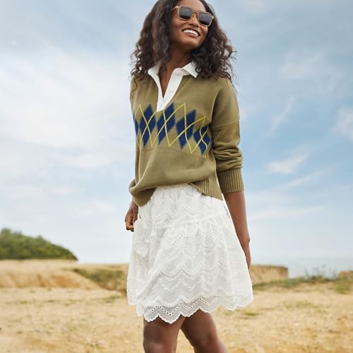 Lands' End Women's Smocked Waist Mini Skirt4