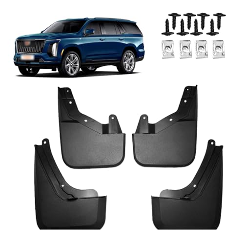 Image of Mud Guards Flaps Splash Fit for 2021-2024 Cadillac Escalade 600 (No Escalade-V) Accessories - Front and Rear Splash Guards No Drilling Mud Guards Accessories