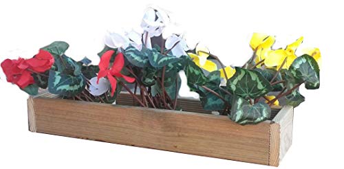 AD servicios Jardinera/Balconera de Madera tratada 60x13x9 cm