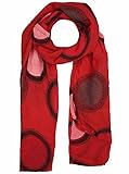 Zwillingsherz Seiden-Tuch im Punkt Design - Hochwertiger Schal für Damen Mädchen - Halstuch - Umschlagstuch - Loop - weicher Schlauchschal für Frühjahr Sommer Herbst und Winter - rot