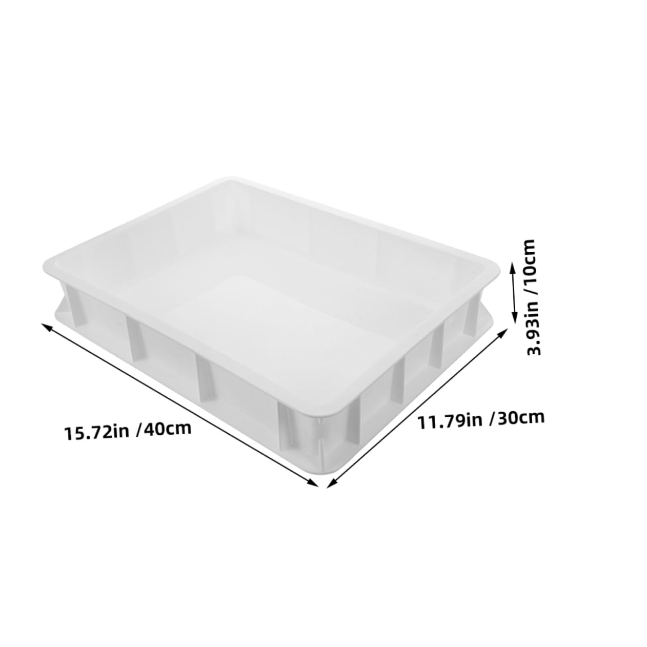 Plateau à Pâte à Pizza Empilable en Plastique Blanc Grosse Capacité