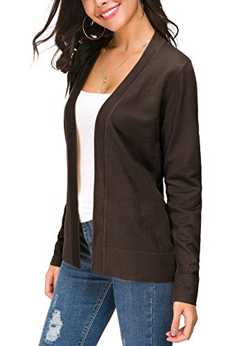 Image of EXCHIC Women's Long Sleeve Open Front Cardigan Sweater Lightweight Casual Knit Sweaters