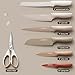 Astercook Knife Set, 13 Pieces Kitchen Knives Set with Healthy Anti-Rust Coating, Dishwasher Safe, Stainless Steel Chef Knife Sets with 6 Blade Guards, Perfect Valentine's Day Gifts for Kitchen