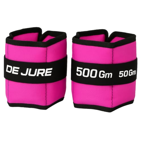 Image of De Jure Fitness Adjustable Ankle & Wrist Weights Pair (0.5KG x 2) for Men & Women | Strength Training, Walking, Running, Workout, Yoga | Comfortable, Durable | Pink - 1KG