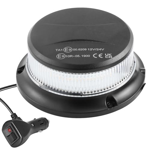 ETUKER Piloto Estroboscópica Luz Rotativo Led Tractor Magnetico 12v 24v Flash de Emergencia con ECE R6 ECE R10 CE Homologadas