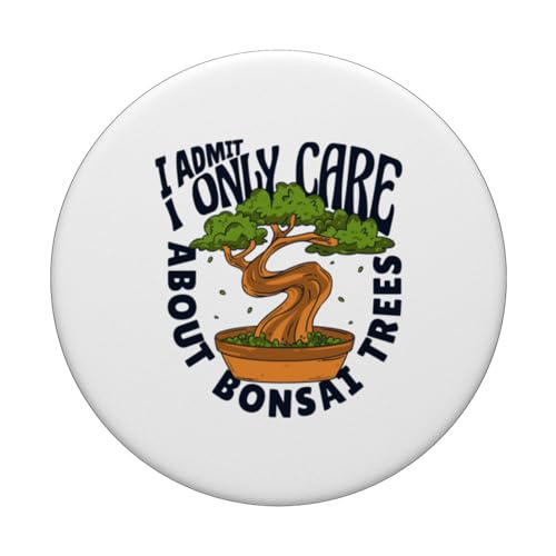 I Only Care About Bonsai Trees Penjing Indoor Bonsai Bonsai PopSockets Swappable PopGrip, Black - Image 3