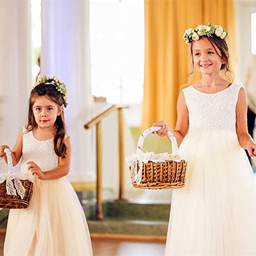 Image of Topmaker Flower Girl Dress for Toddler Baby Girls,Lace Tulle Dress for Wedding,Birthday Party,Photoshoot,Special Occasion