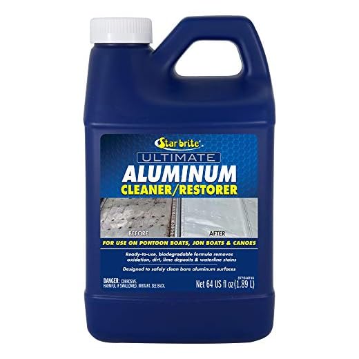 STAR BRITE Ultimate Aluminum Cleaner & Restorer - Aluminum Boat Cleaner - Perfect for Pontoon Boats, Jon Boats & Canoes (NO SPRAYER) - 64 OZ (087762)