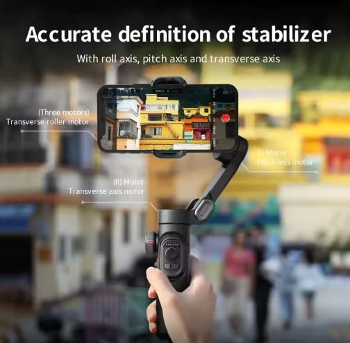 Estabilizador de cardán para iPhone, cardán de teléfono de 3 ejes, portátil y plegable, cardán para iPhone 16, 15 y Android, cardán para Youtube, Vlog, TikTok, color negro
