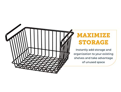 Snapsafe Hanging Shelf Large Basket, 76011 - Coated Wire Basket Maximizes Storage For Documents, Gun Accessories, & Ammo - Easy Access Under Shelf Storage For Gun Safes - Holds Up To 40 Pounds #TOP1
