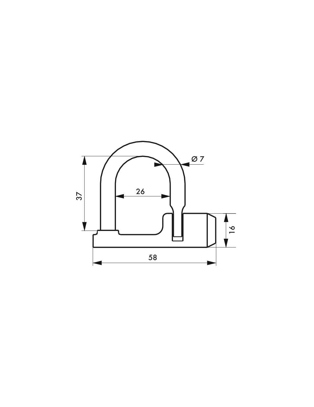 THIRARD Feuerwehr-Vorhängeschloss 329 mit geradem Sockel – Stahlbügel – Dreikant 5 mm – massives Messing