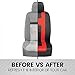 BDK carXS Forza Red Car Seat Covers Full Set, Two-Tone Front Seat Covers with Matching Back Seat Cover for Cars, PolyCloth Protectors with Split Bench Design, Automotive Interior Covers