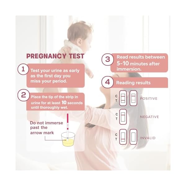 50 Ovulation Test Strips and 20 Pregnancy Test Strips Combo Kit, Rapid Fertility Predictor Kit, Accurate Pregnancy Detection, Prueba de Embarazo, 5mm Wider, with 70 Urine Cups (50LH+20HCG) - Image 6