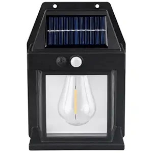 GLUN Tungsten Brick Wall Outdoor Solar LED Tungsten Wire Wall Garden Induction Light Lamp Wireless Motion Sensor, Waterproof Pack of 1