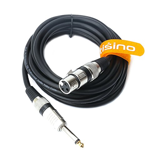 Tisino Female Xlr To 1/4 (6.35Mm) Ts Mono Jack Unbalanced Microphone Cable Mic Cord For Dynamic Microphone - 6.6 Ft/2 Meters #TOP6