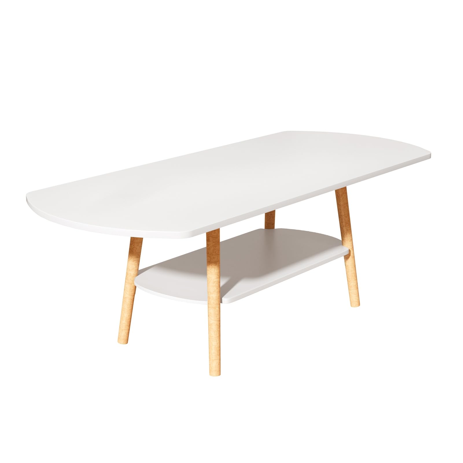 Coffee Table Coffee Table with Storage Shelf Tea Table for Living Room Double Storage Coffee Table Eco-Friendly Finish