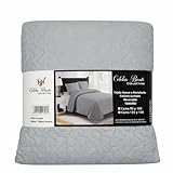 Genérico Colcha Bouti Reversible 100 gsm – 100% Poliéster con Relleno Virgen – Tejido Suave y Resistente – Colores Surtidos – para Cama 90, 105, 135 y 150 – Sin Almohada (Gris Plata, 135 y 150)