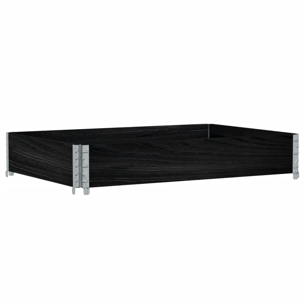 vidaXL Pallet Collar Raised Bed Vegetable Planter Box - Solid Pine Wood, Stackable & Foldable Design, Black, 120 x 80 x 21.5 cm