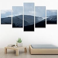 SIGNWIN 5 Panel Canvas Wall Art Snow Mountain for Home Decorations Ready to Hang - 60