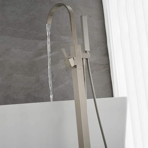 Robinet de baignoire sur pied avec douchette et mitigeur noir